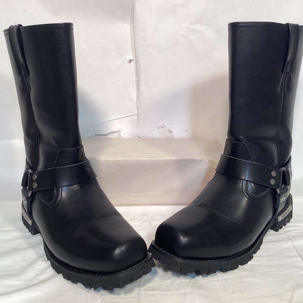 Dream Apparel Black Motorcycle Boots Men’s Size 12 - Picture 6 of 13